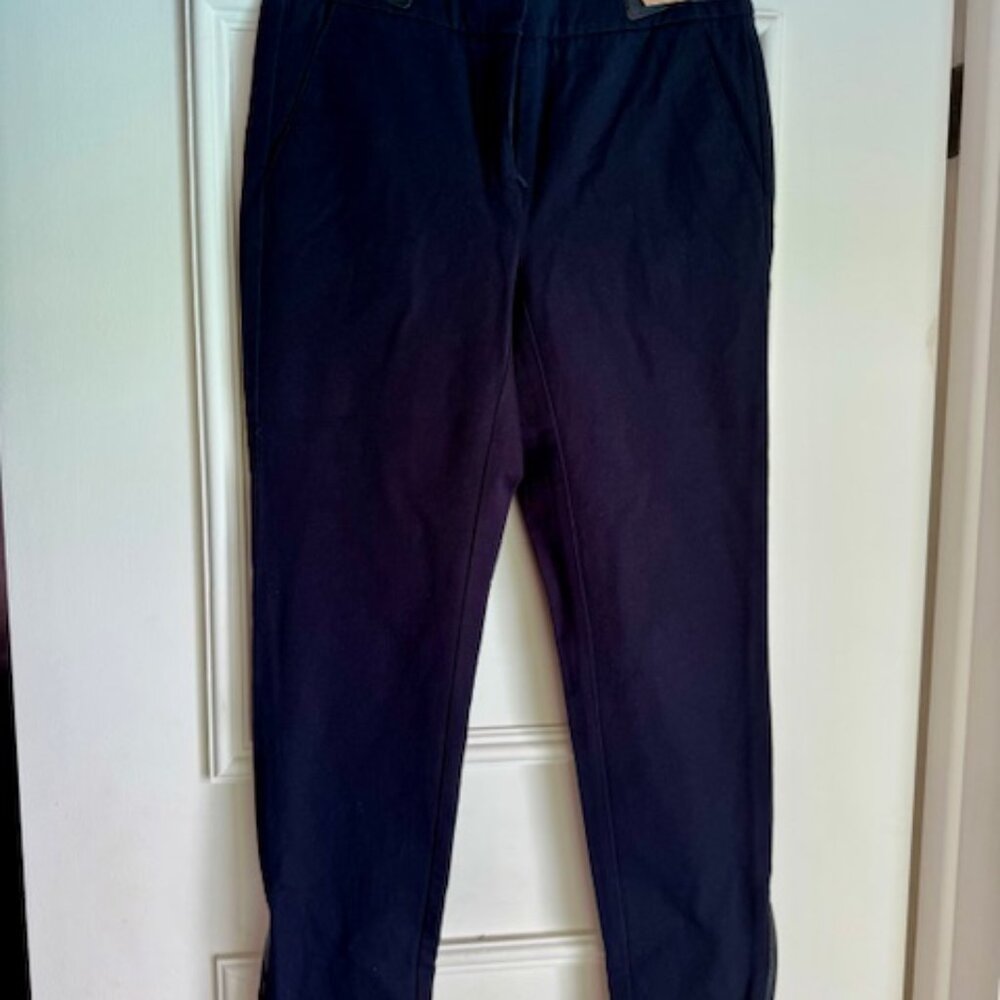 Thick material navy blue skinny pants